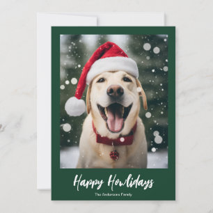 lycklig howlidays, modern script christmas julkort