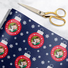 Lycklig Howlidays Navy och Red Anpassningsbar Hund Presentpapper
