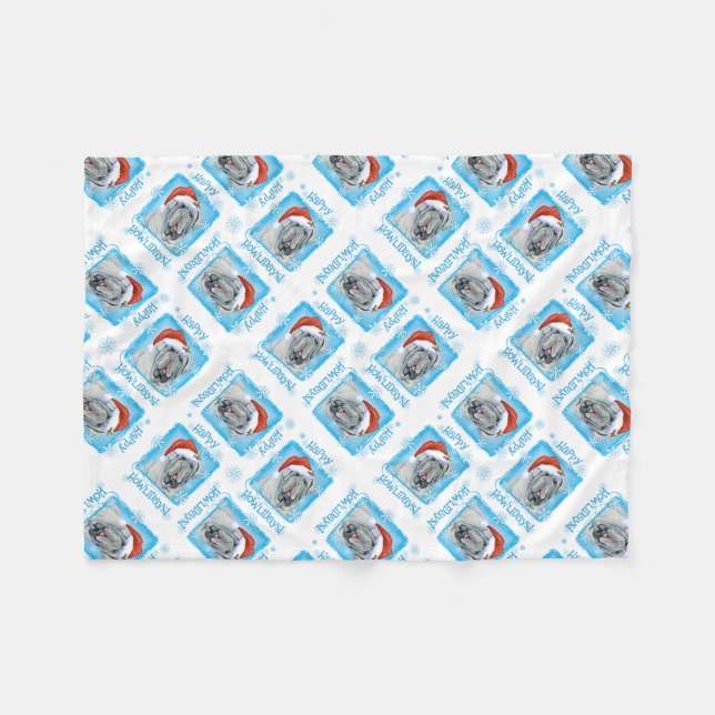 Lycklig Howlidays Neapolitan Mastiff Fleece Blanke (Framsidan (Horisontell))