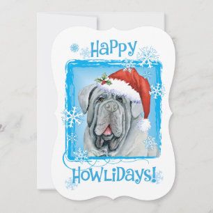 Lycklig Howlidays Neapolitan Mastiff Helgdag Card Julkort