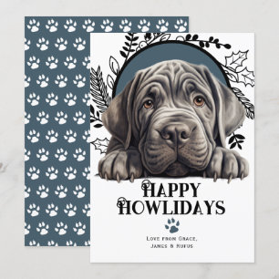 Lycklig Howlidays Neapolitan Mastiff Hund jul Julkort