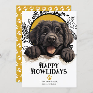 Lycklig Howlidays Newfoundland Hund jul Julkort