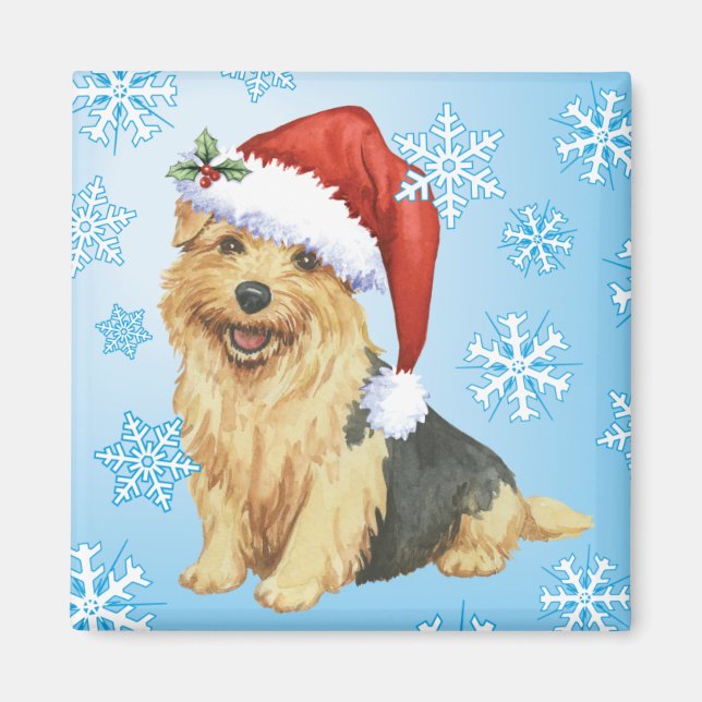 Lycklig Howlidays Norfolk Terrier Magnet (Framsidan)