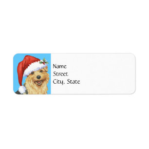 Lycklig Howlidays Norfolk Terrier Returadress Etikett