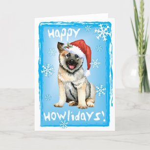 Lycklig Howlidays norska Elkhound Helgdag Card Helgkort