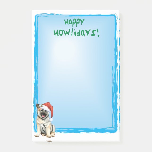 Lycklig Howlidays norska Elkhound Post-it Notes Block (Framsida)