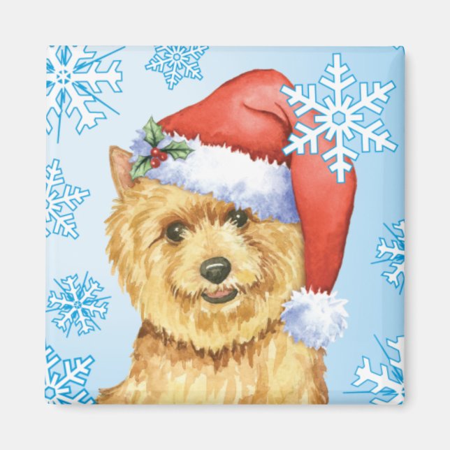 Lycklig Howlidays Norwich Terrier Magnet (Framsidan)