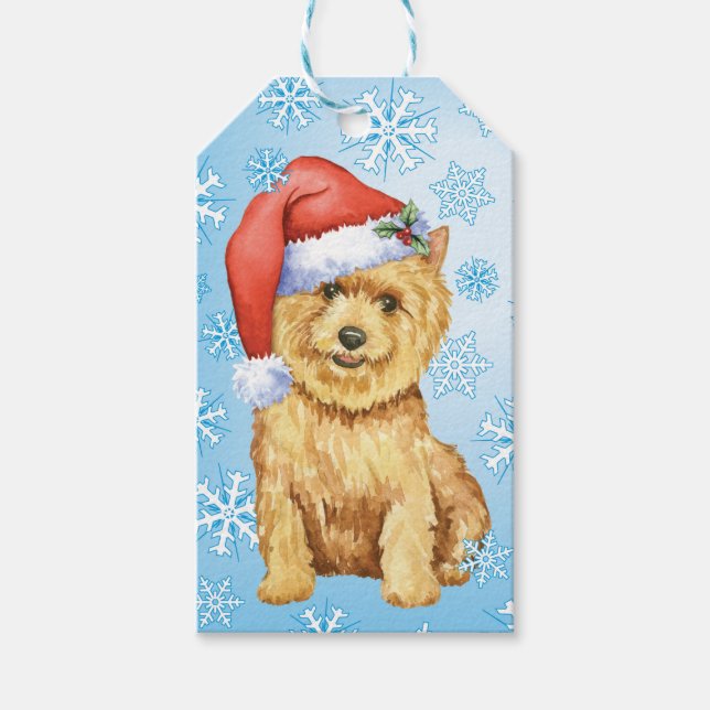 Lycklig Howlidays Norwich Terrier Presentetikett (Framsidan)