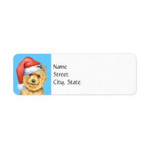 Lycklig Howlidays Norwich Terrier Returadress Etikett