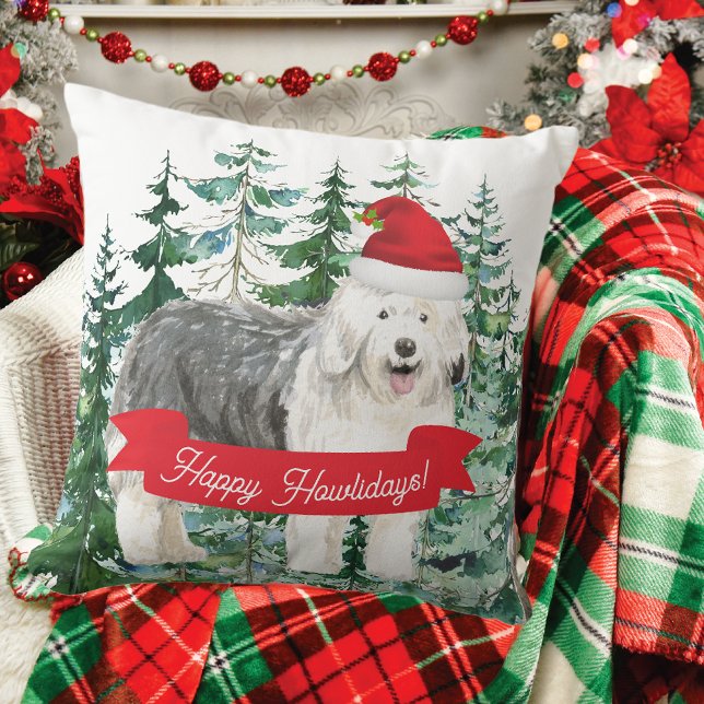 Lycklig Howlidays Old English Sheepdog Kudde (Skapare uppladdad)