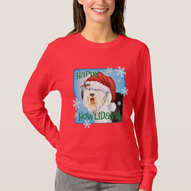 Lycklig Howlidays Old English Sheepdog Tee (Framsida)