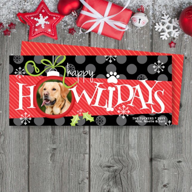 Lycklig HOWLidays Ornament Hund-jullkort Julkort (Skapare uppladdad)