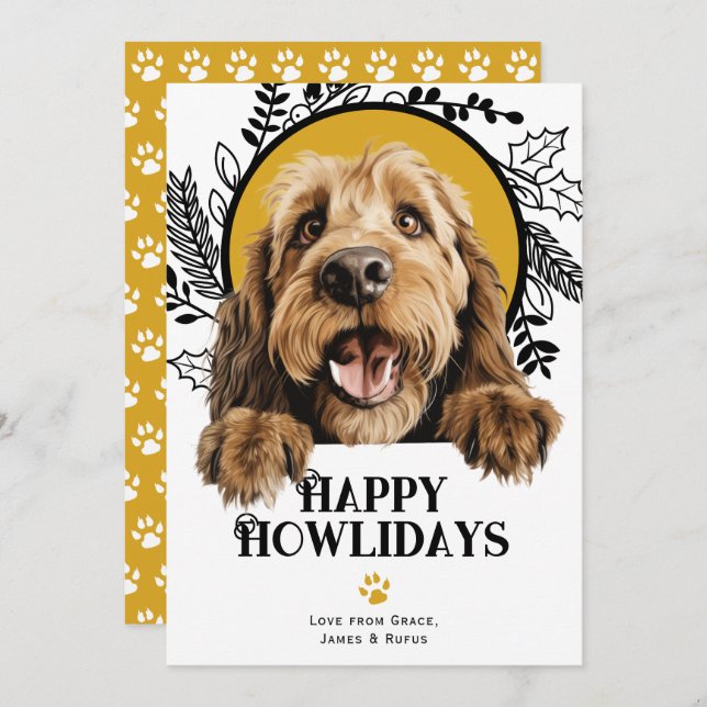 Lycklig Howlidays Otterhound Hund jul Julkort (Fram/baksida)