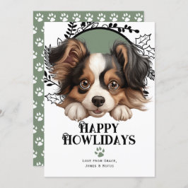 Lycklig Howlidays Papillon Hund jul Julkort