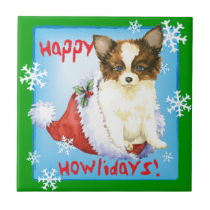 Lycklig Howlidays Papillon Kakelplatta