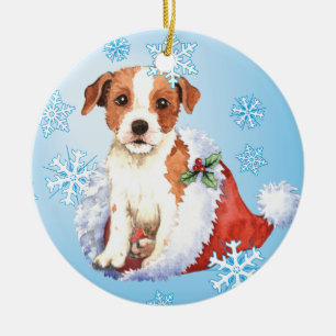 Lycklig Howlidays ParsonRussell Terrier Julgransprydnad Keramik