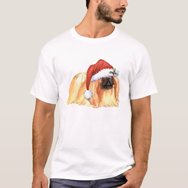 Lycklig Howlidays Pekingese T-shirt (Framsida)