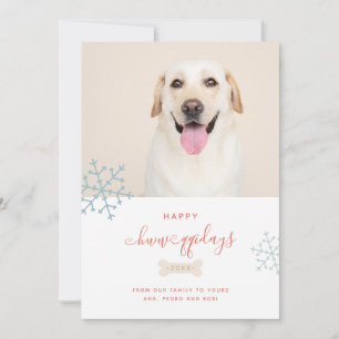 Lycklig Howlidays Pet jul Photo Hund Snowflake Julkort