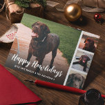 Lycklig Howlidays Pet Photo Collage Julkort<br><div class="desc">Tassar för ett ögonblick! Förvandla dina bästa päls-babyar till omhuldade helgdag med våra personliger. Showcase 4 av ditt favoritsällskapsdjur bilder och lägg till din personliga twist på glad helg. Anpassa till din namn för den tass-fekta överraskningen!</div>