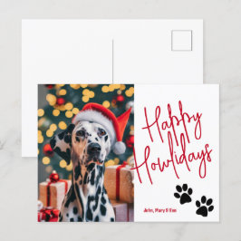 Lycklig Howlidays Pet Photo jul Red Vykort