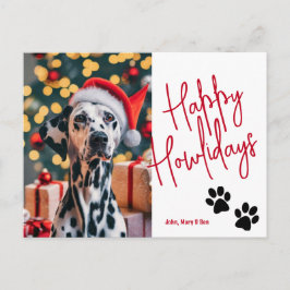 Lycklig Howlidays Pet Photo jul Red Vykort