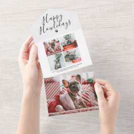 Lycklig Howlidays Photo Collage Hund-julkort