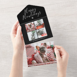 Lycklig Howlidays Photo Collage Hund-julkort