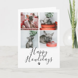 Lycklig Howlidays Photo Collage Hund-julkort Inbjudan