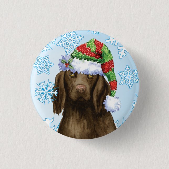 Lycklig Howlidays-platta-jackat Retriever-knapp Knapp (Framsida)