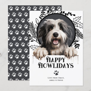 Lycklig Howlidays polska Lowland Sheep-Hund jul Julkort