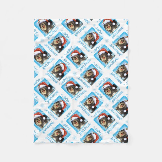 Lycklig Howlidays polska Lowland Sheepdog Fleecefilt (Framsidan)