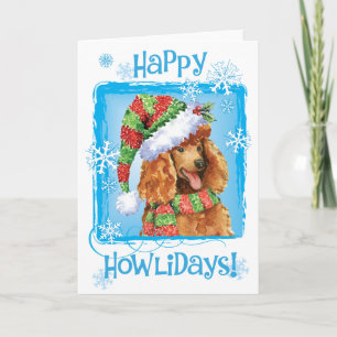 Lycklig Howlidays Pudel Helgkort