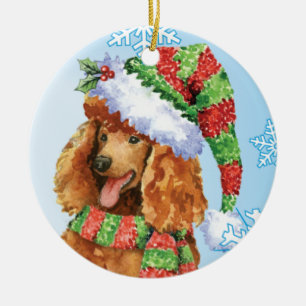 Lycklig Howlidays pudel Julgransprydnad Keramik