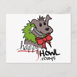 Lycklig Howlidays-Puppy-vykort Vykort