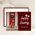 Lycklig Howlidays Red Calligraphy Pet Photo Helg Vykort<br><div class="desc">Lycklig Howlidays Red Calligraphy Pet Photo Helgdag Postcard. Skicka semesterhälsningar till dina kära med det här festliga och moderna Helgdag Card. Alla texterna är i förväg ordnade så att du enkelt och snabbt kan anpassa dig med dina egna detaljer. Glad helg!</div>
