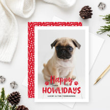 Lycklig Howlidays Red Puppy Hund Photo