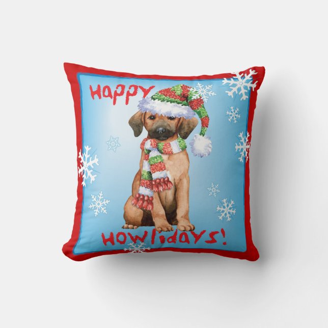 Lycklig Howlidays Redbone Kudde (Framsida)