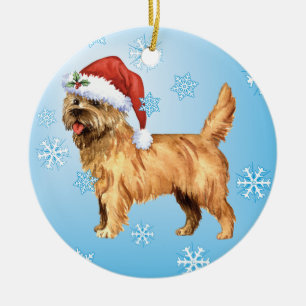 Lycklig Howlidays röseTerrier Julgransprydnad Keramik