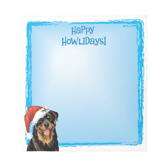 Lycklig Howlidays Rottweiler Anteckningsblock (Framsida)