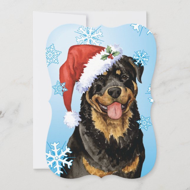 Lycklig Howlidays Rottweiler Julkort (Framsida)