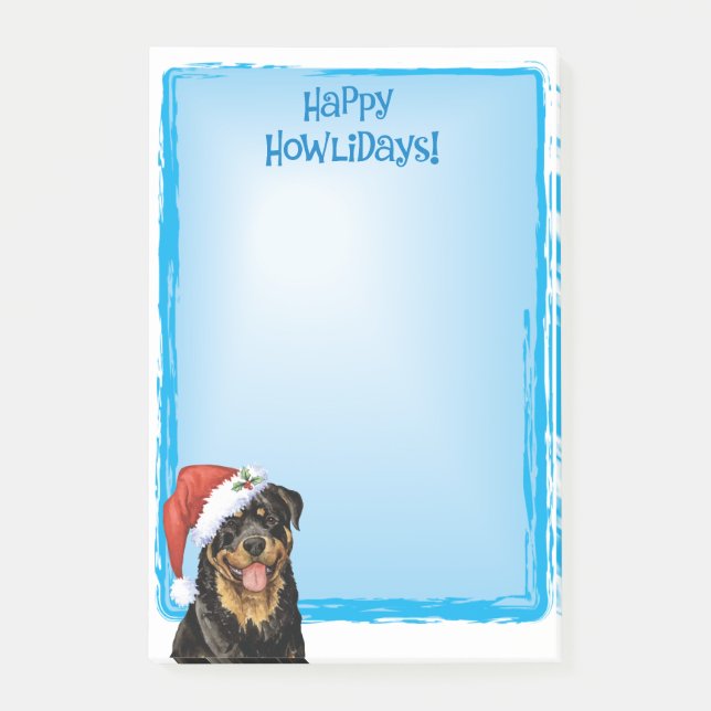Lycklig Howlidays Rottweiler Post-it Block (Framsida)