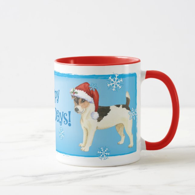 Lycklig Howlidays Russell Terrier Mugg (Höger)