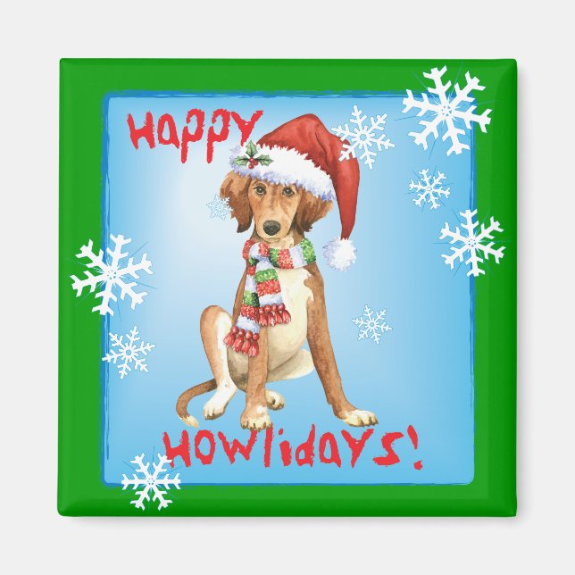 Lycklig Howlidays Saluki Magnet (Framsidan)