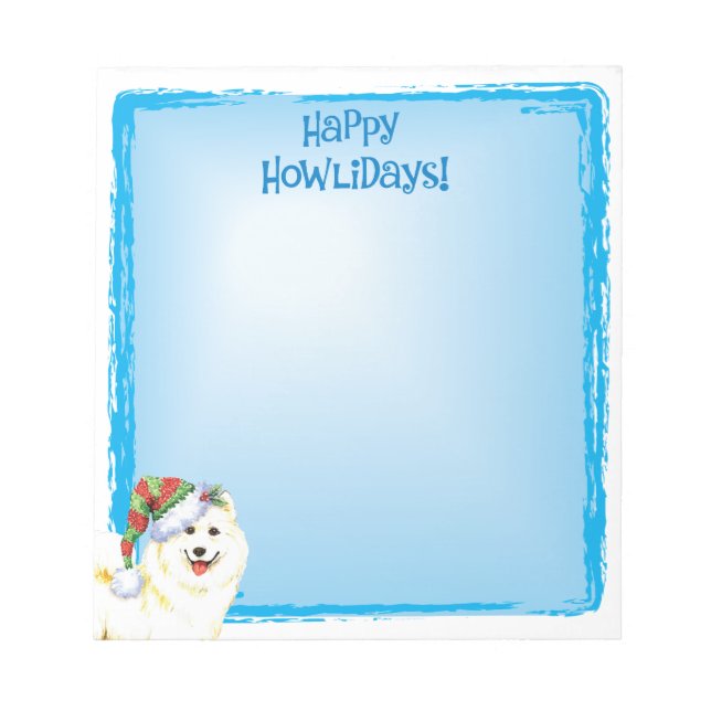Lycklig Howlidays Samoyed Anteckningsblock (Framsida)