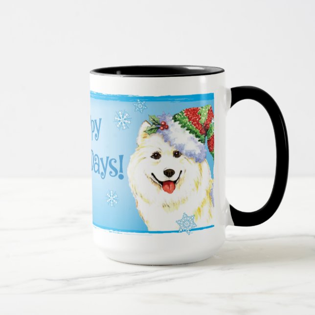 Lycklig Howlidays Samoyed Mugg (Höger)
