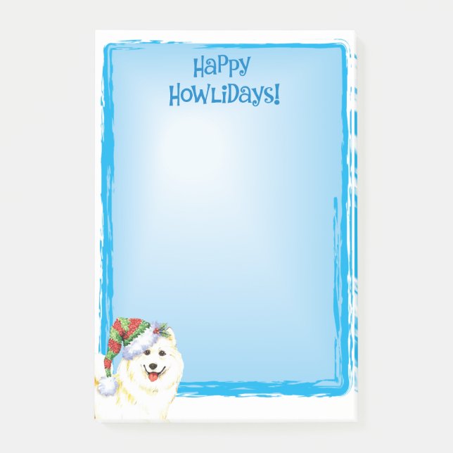 Lycklig Howlidays Samoyed Post-it Block (Framsida)