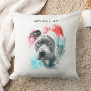 Lycklig Howlidays Santa Hund Julafton Kudde