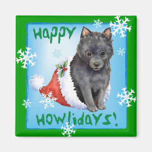 Lycklig Howlidays Schipperke Magnet