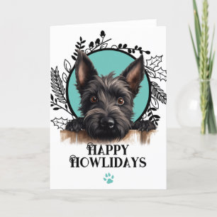 Lycklig Howlidays Scottish Terrier Hund jul Helgkort