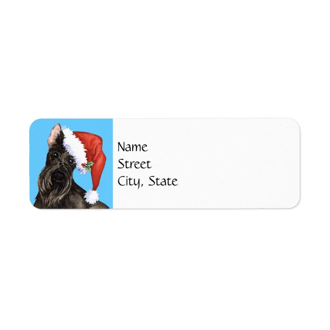 Lycklig Howlidays Scottish Terrier Returadress Etikett (Framsidan)